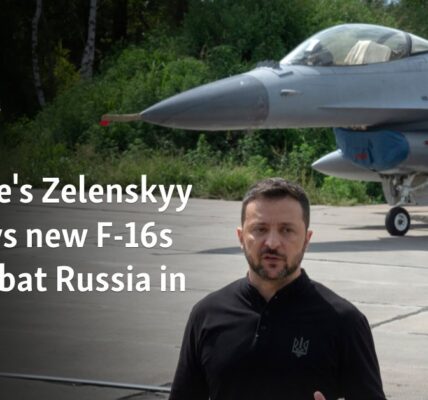 Ukraine's Zelenskyy displays new F-16s to combat Russia in the air