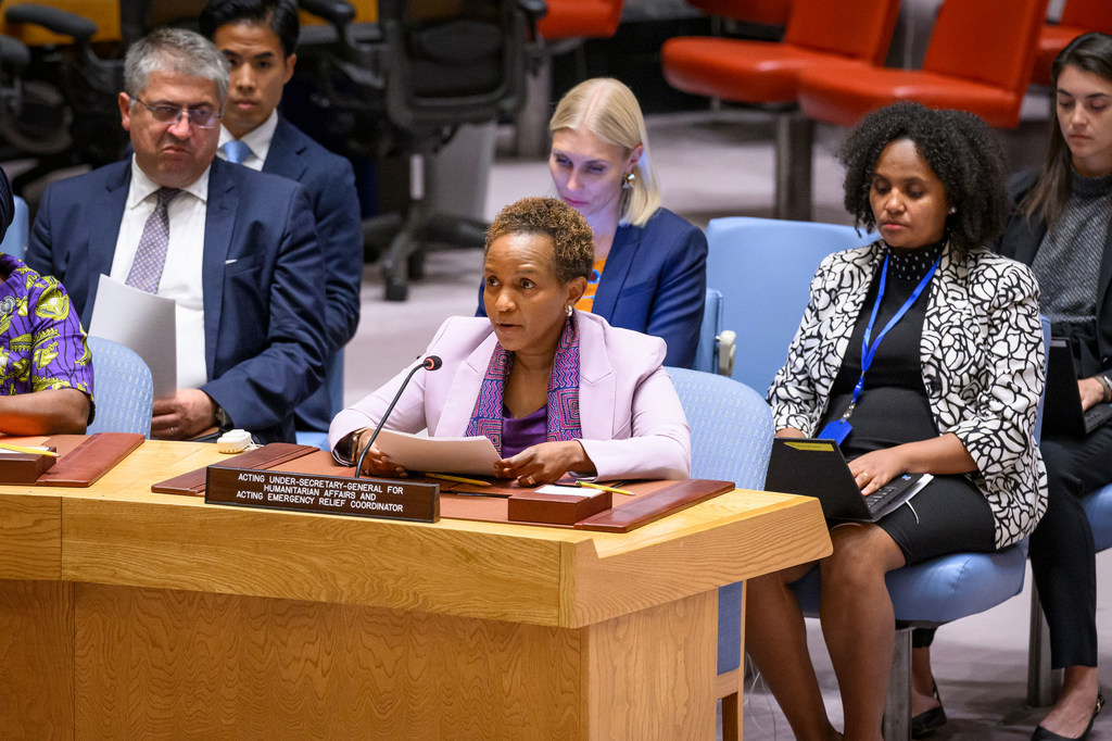 Joyce Msuya, Acting Under-Secretary-General for Humanitarian Affairs, briefs the Security Council on the situation in Sudan.