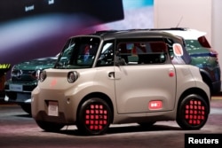 A Citroen Ami electric small car is displayed on media day at the 2024 Paris Auto Show in Paris, France, Oct. 14, 2024.