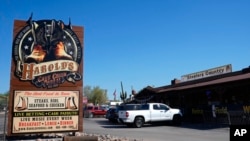 The front entrance of Harold's Cave Creek Corral, regarding Arizona Prop 138 on minimum wage, Oct. 3, 2024, in Cave Creek, Ariz.