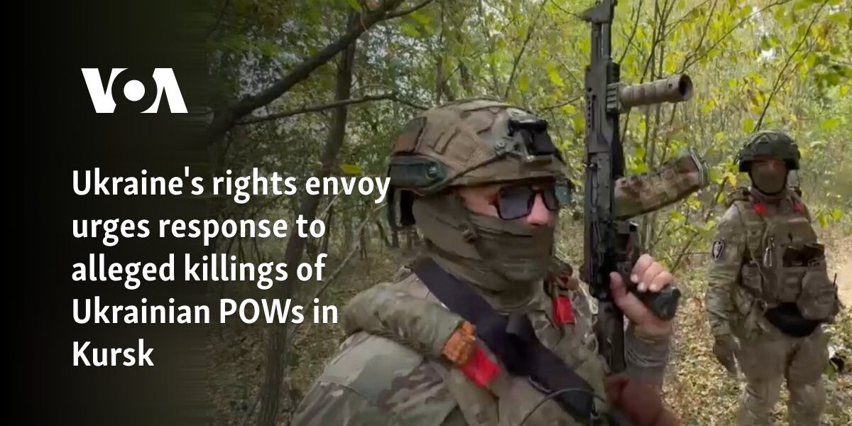 Ukraine's rights envoy urges response to alleged killings of Ukrainian POWs in Kursk