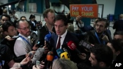 Wopke Hoekstra, EU climate commissioner, speaks to members of the media at the COP29 U.N. Climate Summit in Baku, Azerbaijan, Nov. 24, 2024.