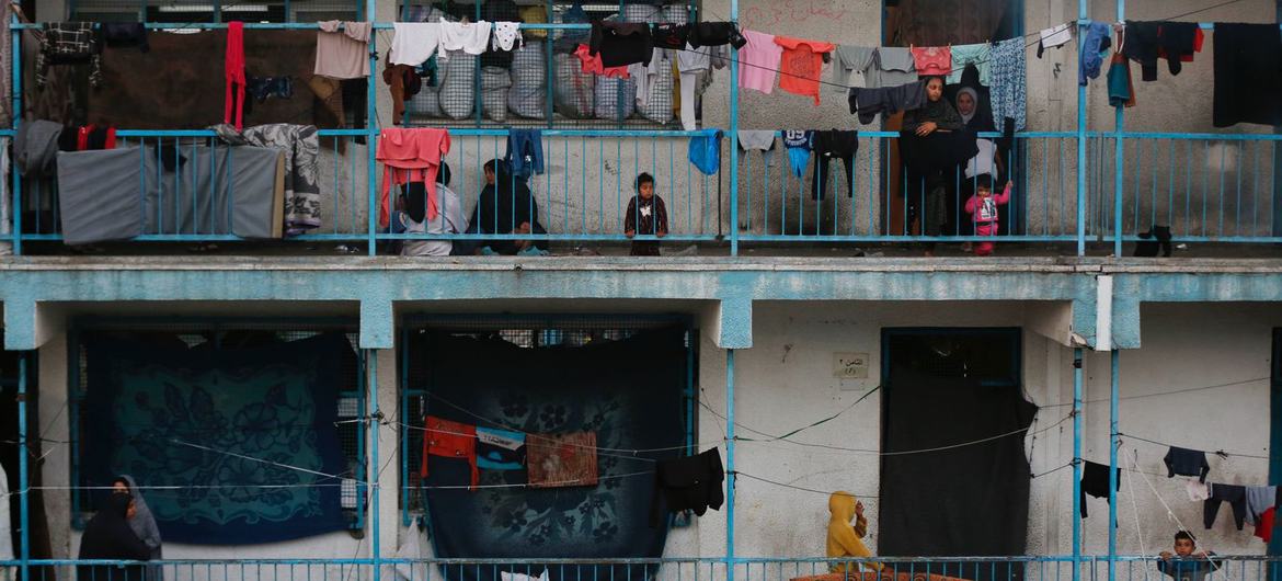 Many families are sheltering in UNRWA school buildings.