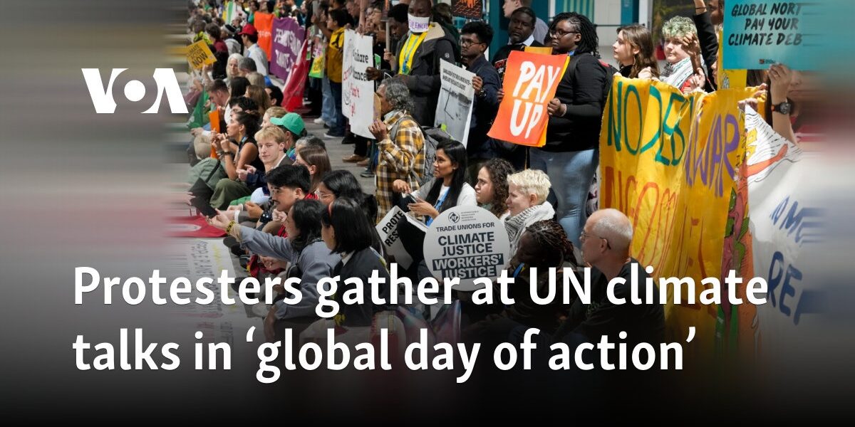 Protesters gather at UN climate talks in ‘global day of action’