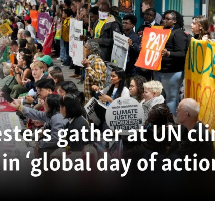 Protesters gather at UN climate talks in ‘global day of action’