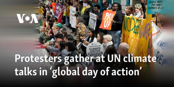 Protesters gather at UN climate talks in ‘global day of action’