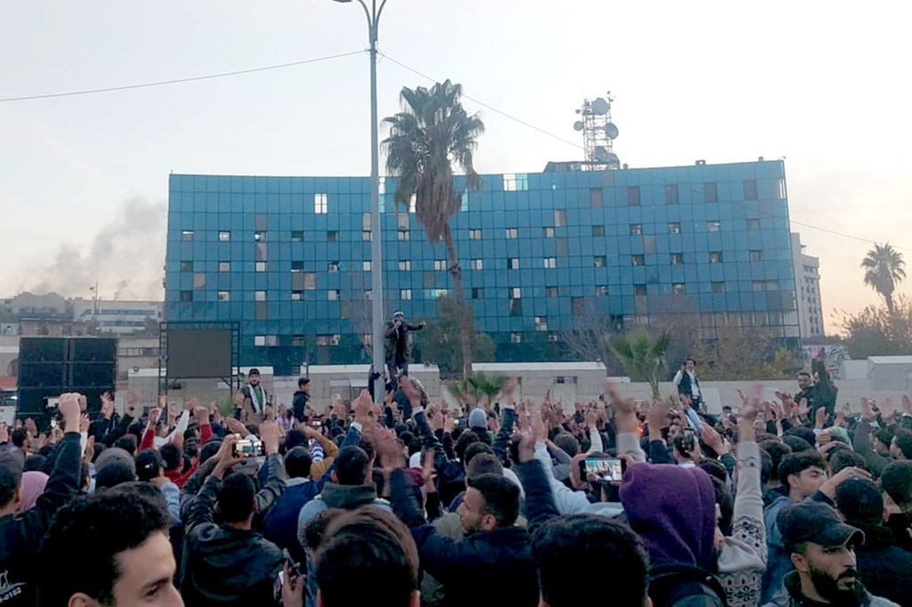 People gather to celebrate freedom in Damascus.