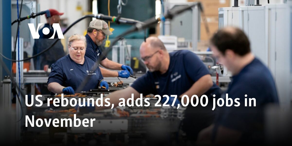 US rebounds, adds 227,000 jobs in November