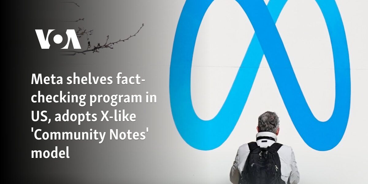 Meta shelves fact-checking program in US, adopts X-like 'Community Notes' model