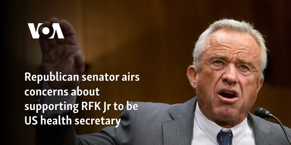 Republican senator airs concerns about supporting RFK Jr to be US health secretary