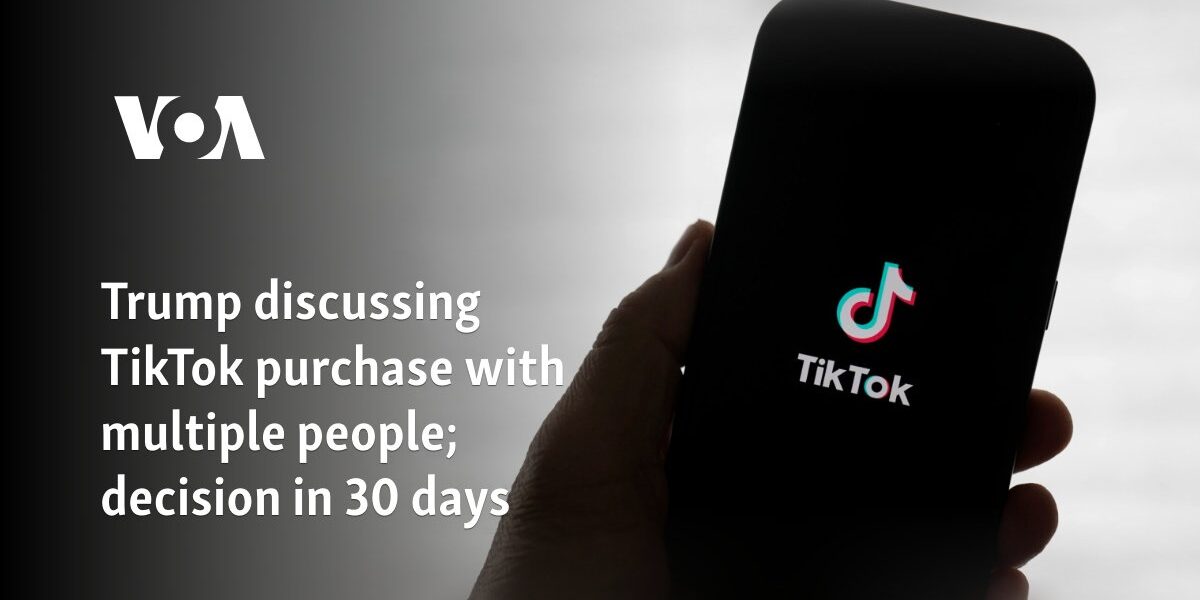 Trump discussing TikTok purchase with multiple people; decision in 30 days