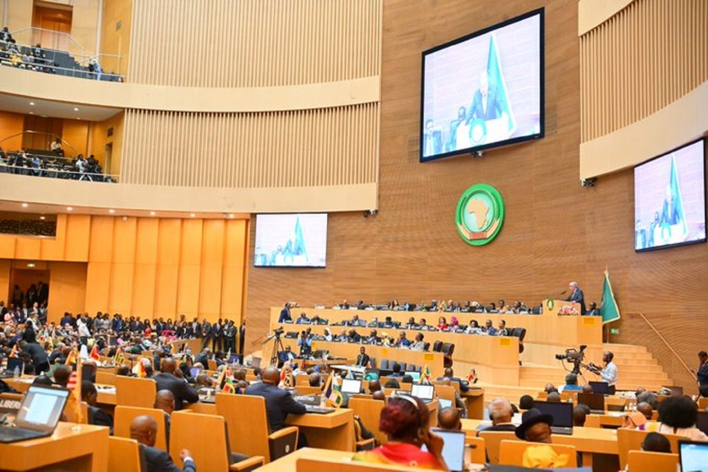 UN Secretary-General António Guterres delivers remarks at the 2025 African Union Summit in Addis Ababa, Ethiopia.