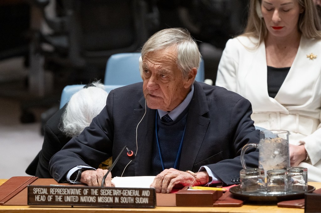 Nicholas Haysom, Special Representative of the Secretary-General briefing the Security Council on the situation in South Sudan.