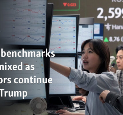 Global benchmarks trade mixed as investors continue to eye Trump