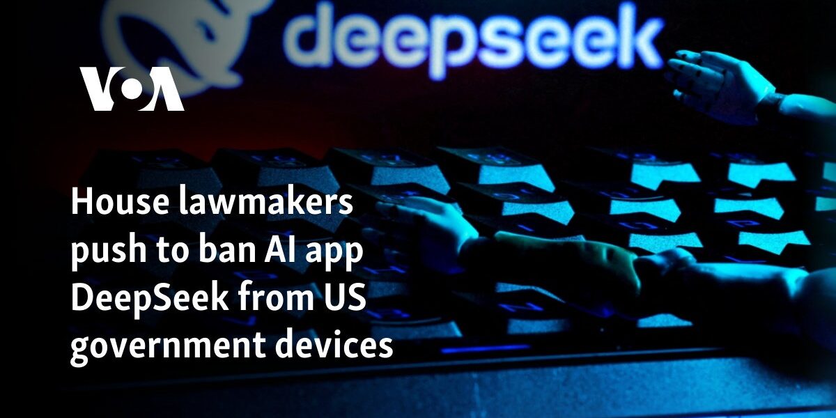 House lawmakers push to ban AI app DeepSeek from US government devices