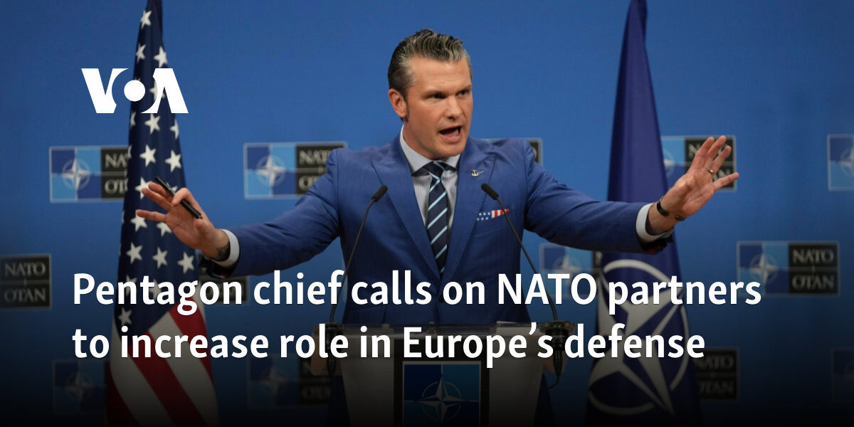 Pentagon chief calls on NATO partners to increase role in Europe’s defense