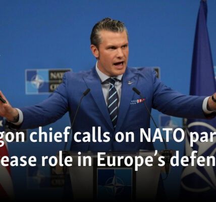 Pentagon chief calls on NATO partners to increase role in Europe’s defense