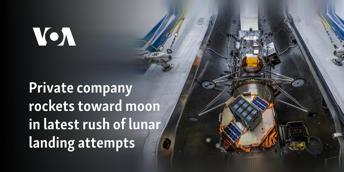 Private company's craft rockets toward moon in latest rush of lunar landing attempts