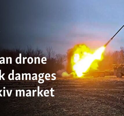 Russian drone attack damages Kharkiv market