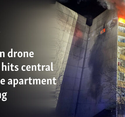 Russian drone attack hits central Ukraine apartment building