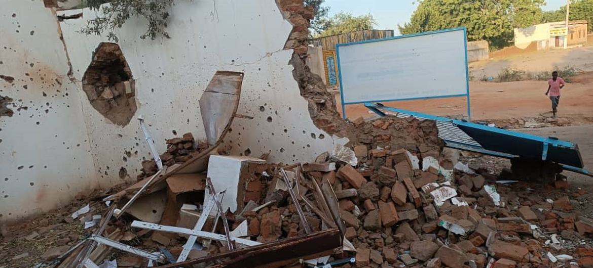 Reamins of a health clinic that was attacked and looted, leaving thousands of women and girls without access to critical care.