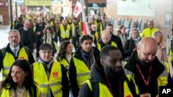 One-day strike at 13 German airports, including main hubs, brings most flights to halt