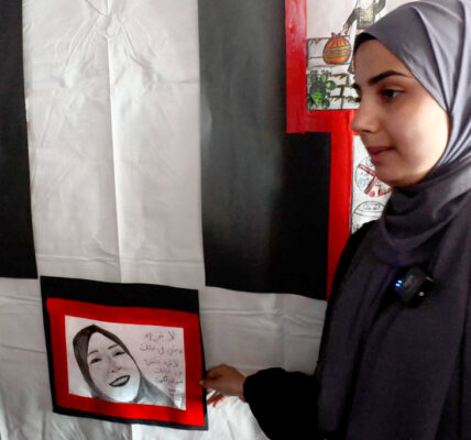 Absent faces, destroyed homes – young students paint the pain of Gaza