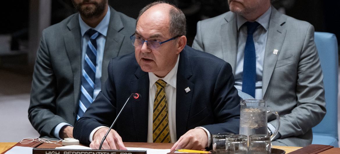 Christian Schmidt, High Representative for Bosnia and Herzegovina, briefs members of UN the Security Council on the situation in the country. Christian Schmidt, High Representative for Bosnia and Herzegovina, briefs members of UN the Security Council on the situation in the country.